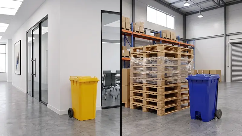 Commercial vs industrial dustbin needs comparison by Cherry Plastics