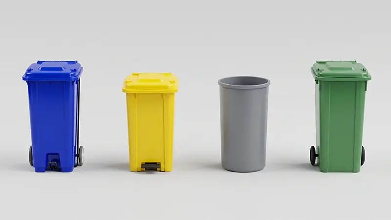Types of plastic dustbins for commercial and industrial use by Cherry Plastics